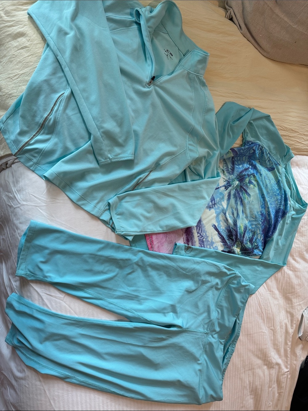Reel Legends Light Blue Women's Rash Guard Set